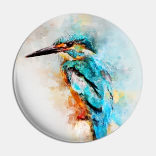 Dramabite Watercolor kingfisher bird artsy artistic painting wildlife Pin