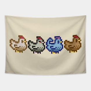 Pixel Chickens Tapestry