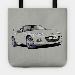 Mazda MX-5 in silver/grey Tote