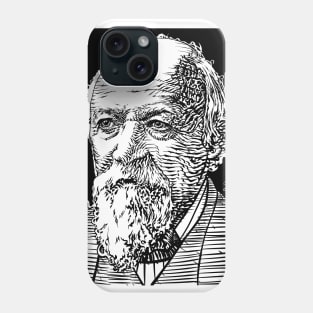 ROBERT BROWNING ink portrait Phone Case