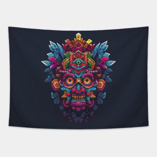 Aztec God Mask Tapestry