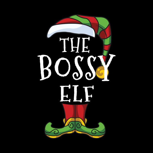 Bossy Elf Family Matching Christmas Holiday Group Gift Pajama by BeesTeez