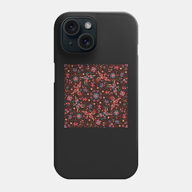 Mexican seamless pattern in dark colors Phone Case by kavalenkava