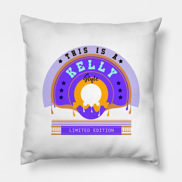 This is Kelly name style Pillow by Suryaraj