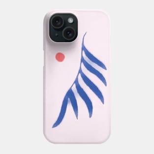 Red sun blue leaf Phone Case