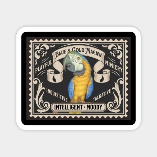 Beautiful African Blue & Gold Macaw on classic stamp Magnet