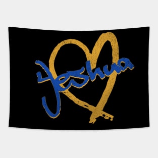 I Love Yeshua Vintage 80's & 90' Blue and Gold Tapestry