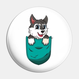 Cute Cartoon Dog in a pocket Pin