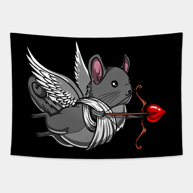 Chinchilla Mouse Pet Cute Valentines Day Tapestry by underheaven