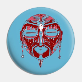 Pastel Tones African Mask 2 Pin