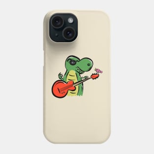 Guitarist Tyrannosaurus Dinosaur Dino Cartoon Cute Character Phone Case