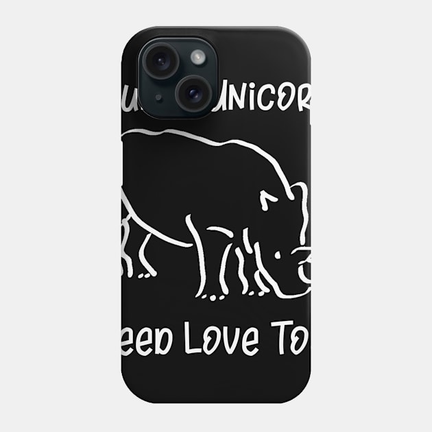 Chubby Unicorns Need Love Too Phone Case by LucyMacDesigns