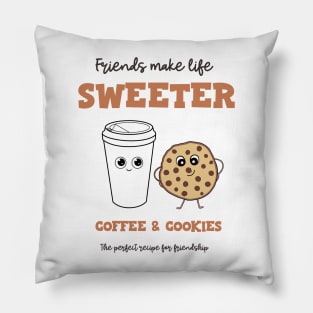 BEST Friends For Life Coffee And Cookies Pillow