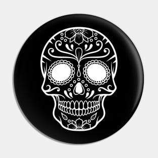 Day of the Dead Skull White Pin