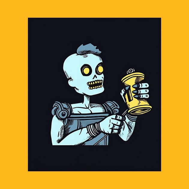 Zombie clutching a beer can by KOTYA