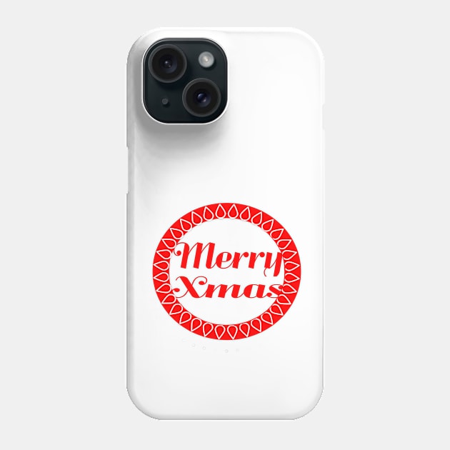 Merry Xmas Wreath with Christmas Lights Phone Case by YayYolly