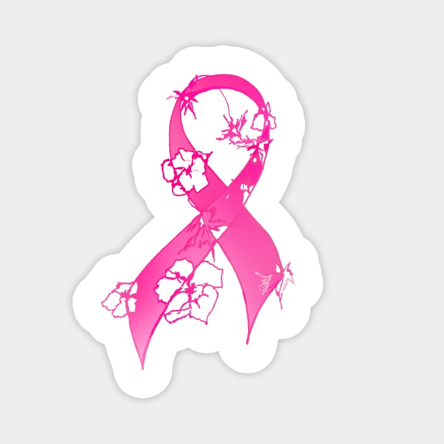 Pink Flower Ribbon Magnet by Artstastic