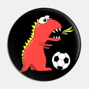 Funny Dinosaur Soccer Player Pin