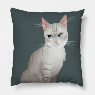 Gray Siamese Cat Pillow