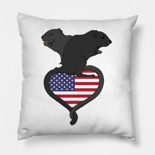 Gerbil USA (dark) Pillow