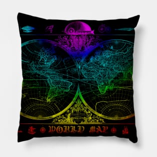 world map vintage Pillow