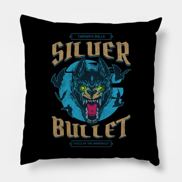 Silver Bullet - Tarker's Mills - Cycle of the Werewolf Pillow by Contentarama