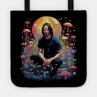 Keanu Reeves Psychedelic Zen Meditation Mushroom Garden Tote