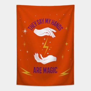 Halloween Celestial Magic Hands Tapestry