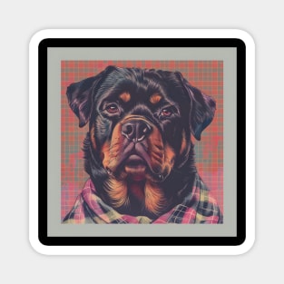 70s Rottweiler Vibes: Pastel Pup Parade Magnet