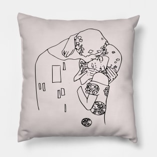 KLIMT - The Kiss (white background) Pillow