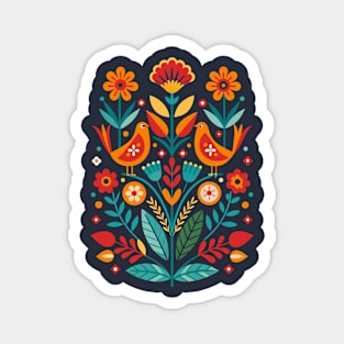 Romanian Folklore Floral Design Magnet