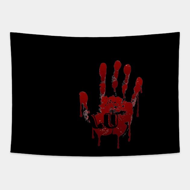 creepy bloody hand C.A.U (creepy and unexplained) Tapestry by Creepy And Unexplained