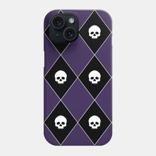 Harlequin Skull Pattern (Purple) Phone Case