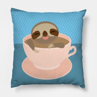 sloffee, coffee cup, sloth Pillow