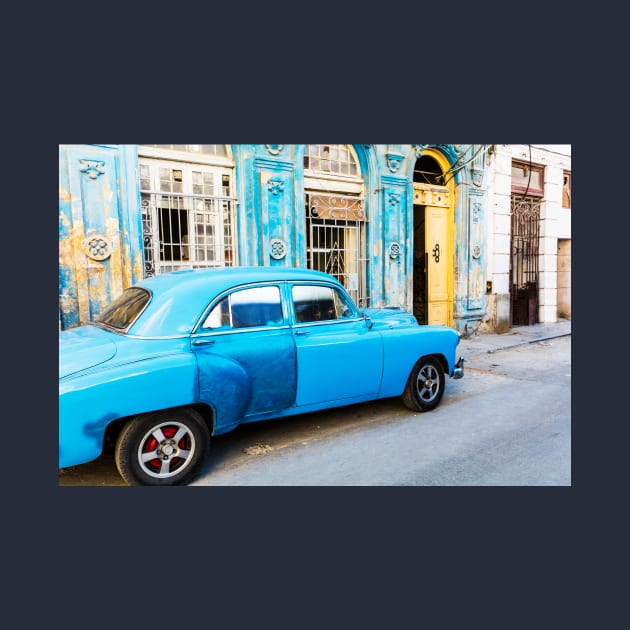 Blue Car In Old Havana, Cuba by tommysphotos