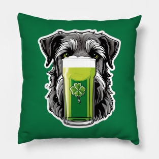 Irish Wolfhound and Green Beer. Pillow