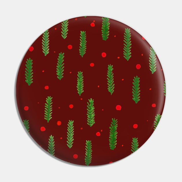 Christmas branches and dots - red and green Pin by wackapacka