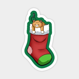 christmas sock cat Magnet