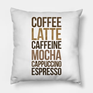 Coffee (Caffeine) Typography Stack Pillow