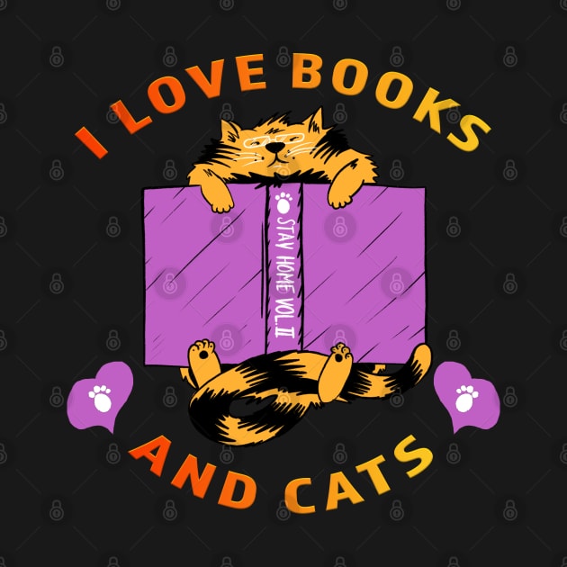 I love Books And Cats by Shawnsonart