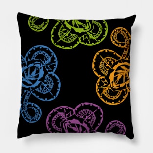 neon snakes Pillow