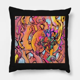 Dragon looping on Gold chains Pillow