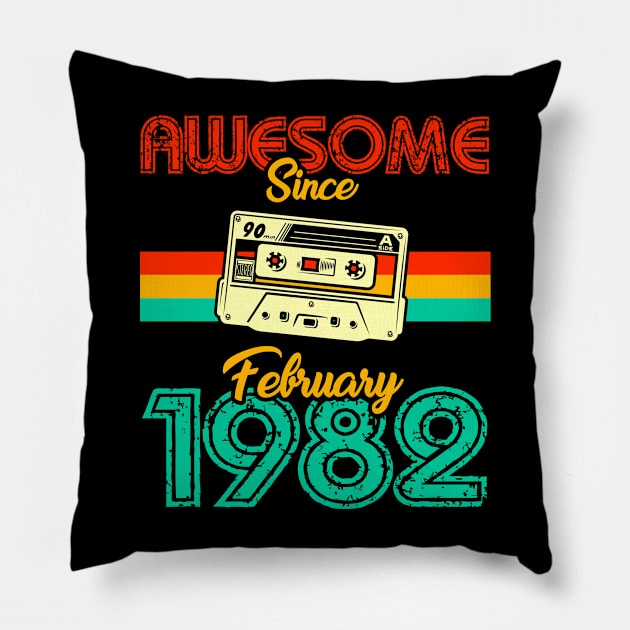 Awesome since February 1982 Pillow by MarCreative