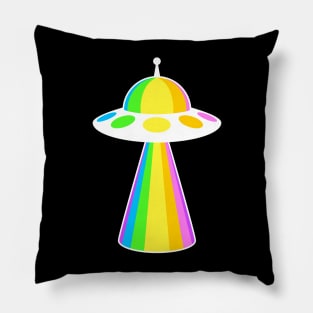 RAINBOW UFO - White Bold Edition Pillow