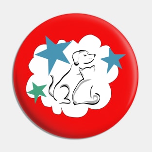 Cat and dog love Pin