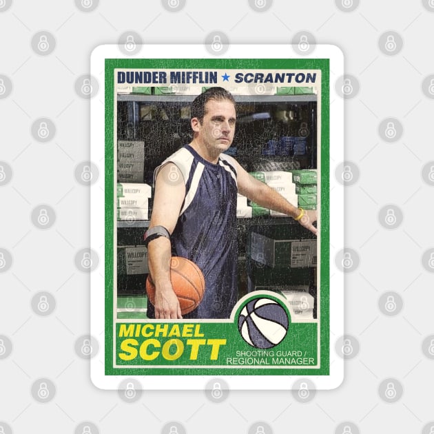 Michael Scott Basketball Trading Card Magnet by darklordpug