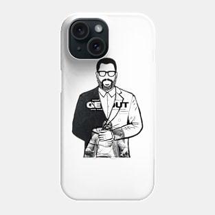 Jordan Peele Get Out Portrait, Black and White Phone Case