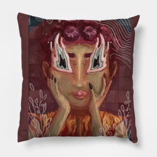 Halloween Flaming Girl Pillow