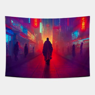 Cyberpunk monk Tapestry