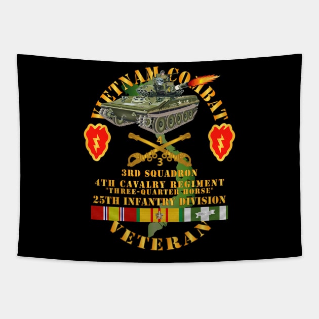 Vietnam Combat Vet - 3rd Squadron 4th Cav - 25th Inf Div SSI Tapestry by twix123844